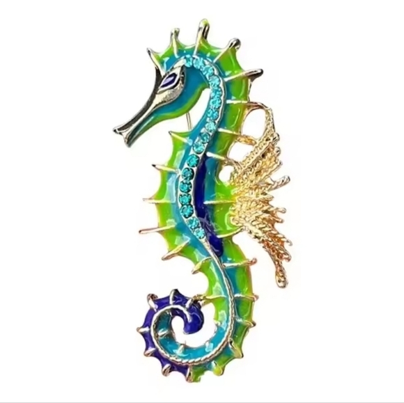 Coming Soon Colorful Seahorse Brooch - Picture 1 of 1